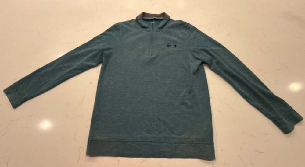 LL Bean Lakewashed Double-Knit Quarter-Zip Pullover Size M Tall